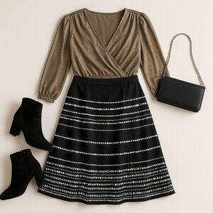 ✨ Basil & Maude Embellished A-Line Skirt | Size 2